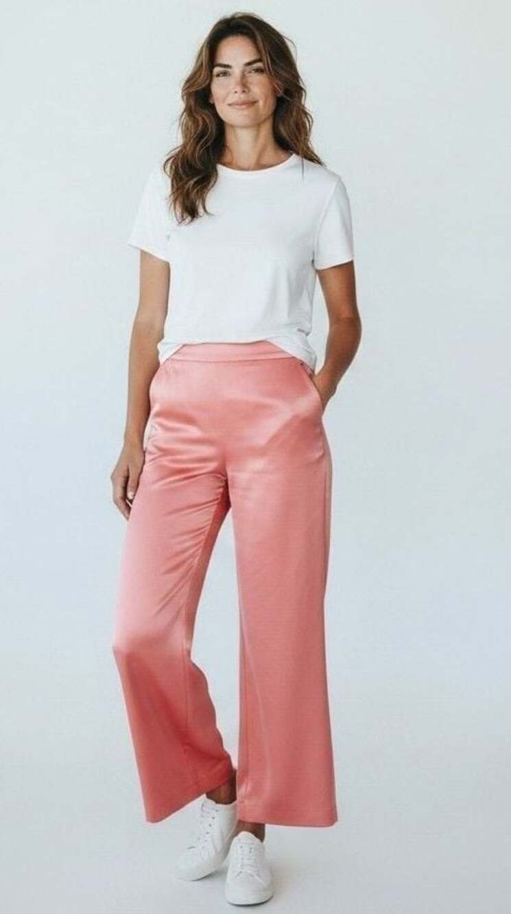 Alice + Olivia Primrose Satin Wide Leg Trousers Size 6 CC211205102